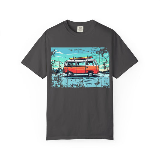 Retro Surfing Van T-Shirt, Beachwear, Vacation Apparel, Gift for Surfer, Summer Style, Casual Wear