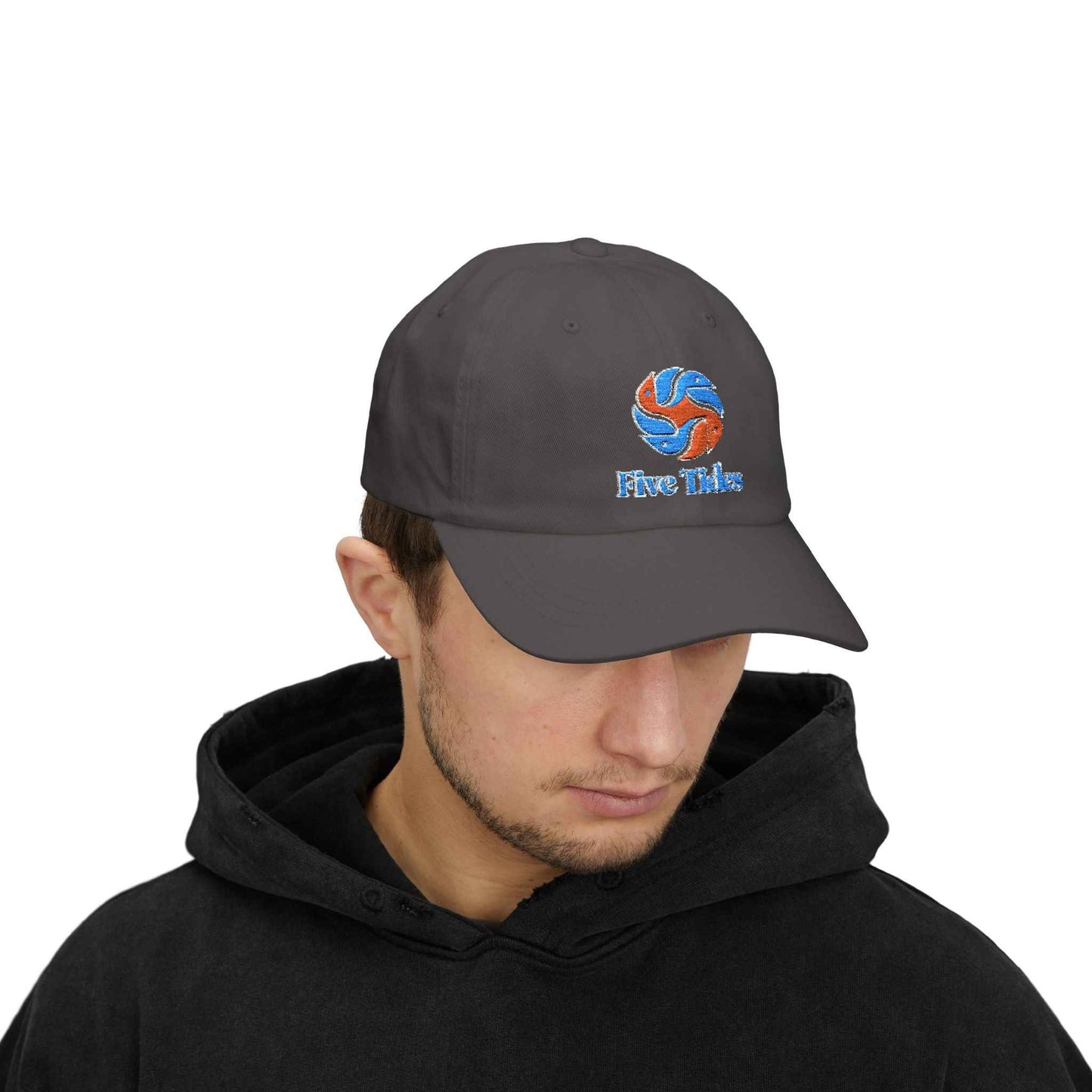 Embroidered Pelican Ocean Waves Dad Cap - Five Tides Baseball Hat
