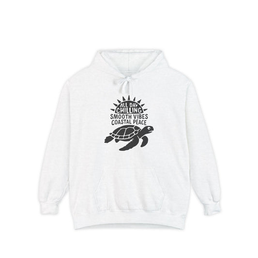 All Day Chilling Hoodie, Garment-Dyed Hoodie, Beachwear, Relaxed Fashion, Gift for Ocean Lovers, Chill Day Attire