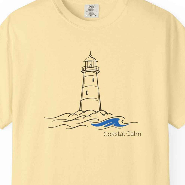 Coastal Calm Lighthouse Blue Sea Graphic T-Shirt, Summer Fashion Unisex Tee