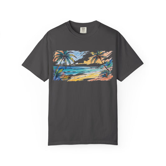 Tropical Paradise T-Shirt, 100% Ring-Spun Garment-Dyed Cotton