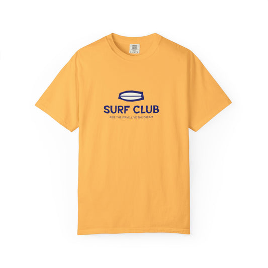 Surf Club Unisex Garment-Dyed T-shirt | Casual Beachwear, Summer Apparel, Surfing Gift, Vacation Outfit, Relaxed Fit