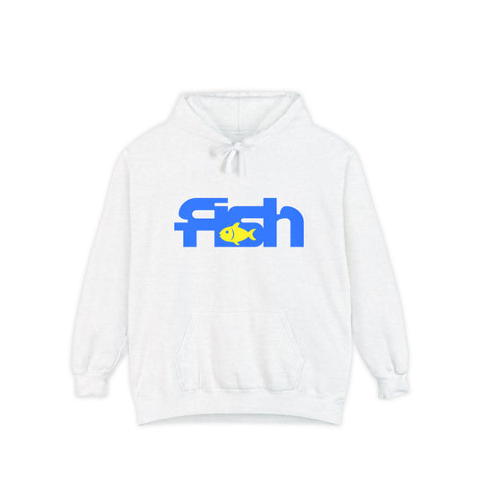Fish Design Unisex Hoodie, Casual Streetwear, Gift for Fish Lovers, Relaxed Fit, Eco-Friendly Style, Summer Beach Vibe