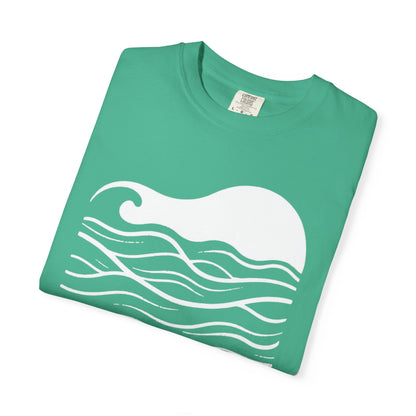 Stenciled Ocean Wave T-Shirt, 100% Ring-Spun Garment-Dyed Cotton