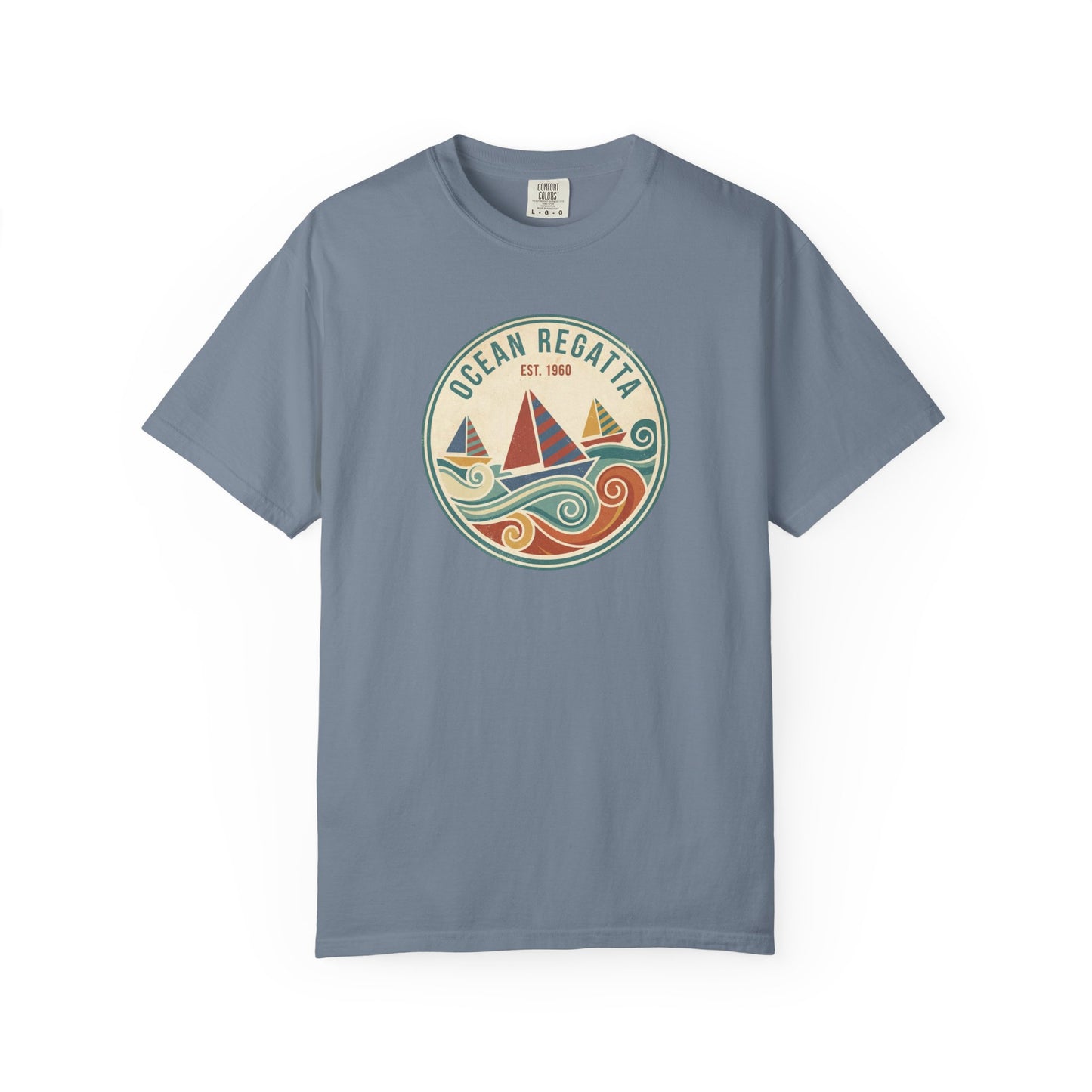 Ocean Regatta Summer T-Shirt - Vintage Sailboat Beach Graphic Tee