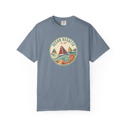 Ocean Regatta Summer T-Shirt - Vintage Sailboat Beach Graphic Tee