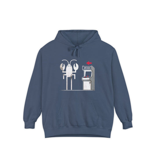 Lobster Arcade Unisex Hoodie, Fun Gift, Casual Wear, Cozy Sweater, Gamer Hoodie, Birthday Present, Seafood Lover Apparel