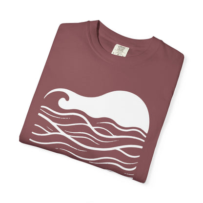 Stenciled Ocean Wave T-Shirt, 100% Ring-Spun Garment-Dyed Cotton