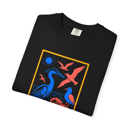 Vibrant Nature Garment-Dyed T-Shirt, Stylish Unisex Tee, Graphic Print Shirt, Casual Wear, Eco-Friendly Fashion