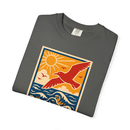 Ocean Breeze Garment-Dyed Graphic T-shirt, Unisex Beach Tee, Summer Vibes Shirt, Gift for Nature Lovers, Casual Outdoor Apparel