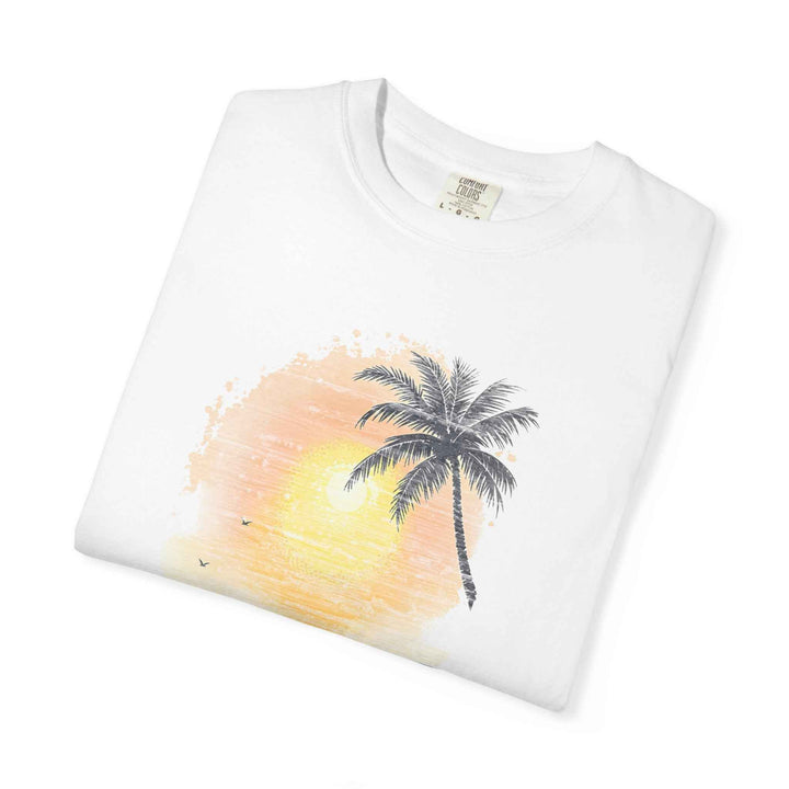 Sun Faded Beach Sunset T-Shirt, 100% Ring-Spun Garment-Dyed Cotton
