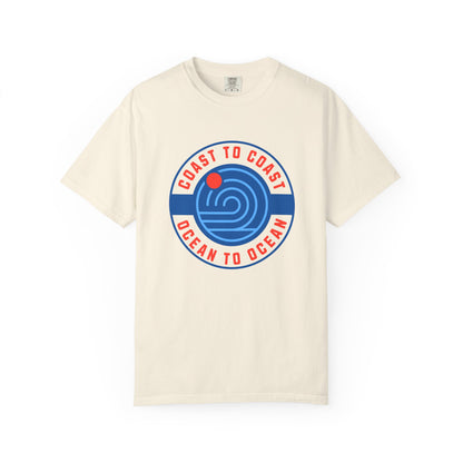 Coast to Coast Ocean Tee - Garment-Dyed Unisex T-Shirt, Casual Wear, Travel Apparel, Summer Fun, Unique Gift