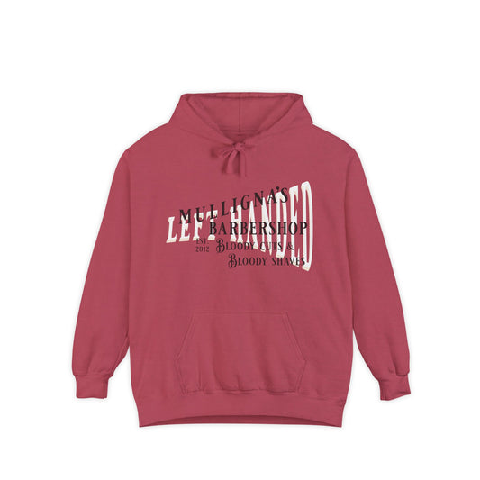 Muligan's Left Handed Shop Hoodie, Garment-Dyed, Warm Winter Hoodie, Summer and Beach Style