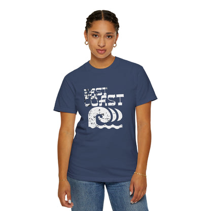 East Coast Vibes T-Shirt - Unisex Garment-Dyed Tee, Beachwear, Summer Casual, Travel Top, Retro Ocean Shirt