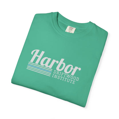 Harbor Driftwood Institute Design, Garmet-Dyed Cotton, Unisex T-Shirt, Casual Wear, Beach Vibes, Perfect Gift for Nautical Lovers