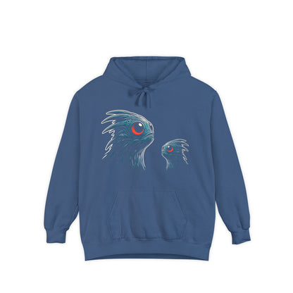 Mystical Sea Creatures Hoodie | Unisex Garment-Dyed Hoodie, Cozy Sweatshirt, Unique Gift Idea, Fantasy Apparel, Artistic Hoodie, Casual Wear
