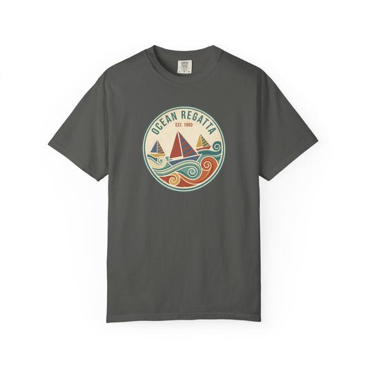 Ocean Regatta Summer T-Shirt - Vintage Sailboat Beach Graphic Tee