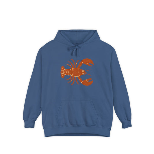 Lobster Lover Unisex Garment-Dyed Hoodie, Coastal Vibes, Beach Wear, Seafood Enthusiast Gift, Casual Style, Summer Fashion