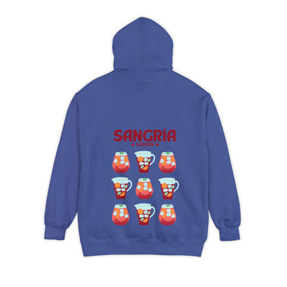 Sangria Vibes Hoodie - Chill Unisex Garment-Dyed Sweatshirt, Perfect for Parties, Festivals, Summer Celebrations, Drink Lovers, Cozy Apparel