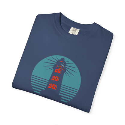 Nautical Lighthouse T-Shirt, Relaxed Fit, Unisex Casual Wear, Summer Style, Unique Gift for Beach Lovers, Adventure Attire