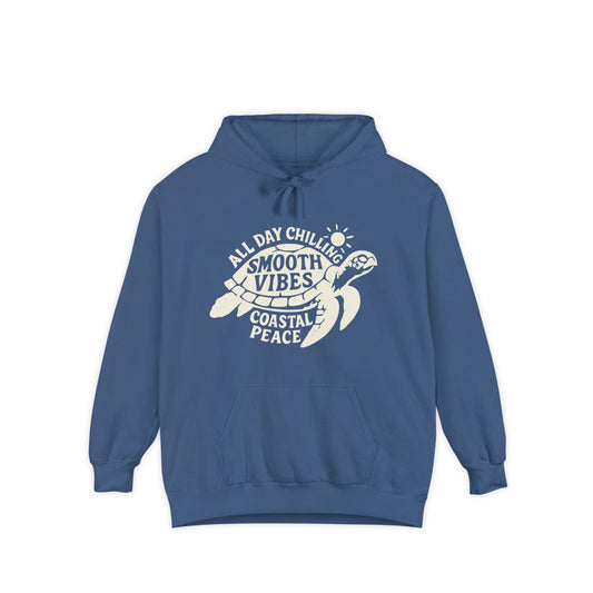 Coastal Peace Hoodie, All Day Chillin Sweatshirt, Unisex Casual Wear, Summer Beach Style, Gift for Relaxation Lovers