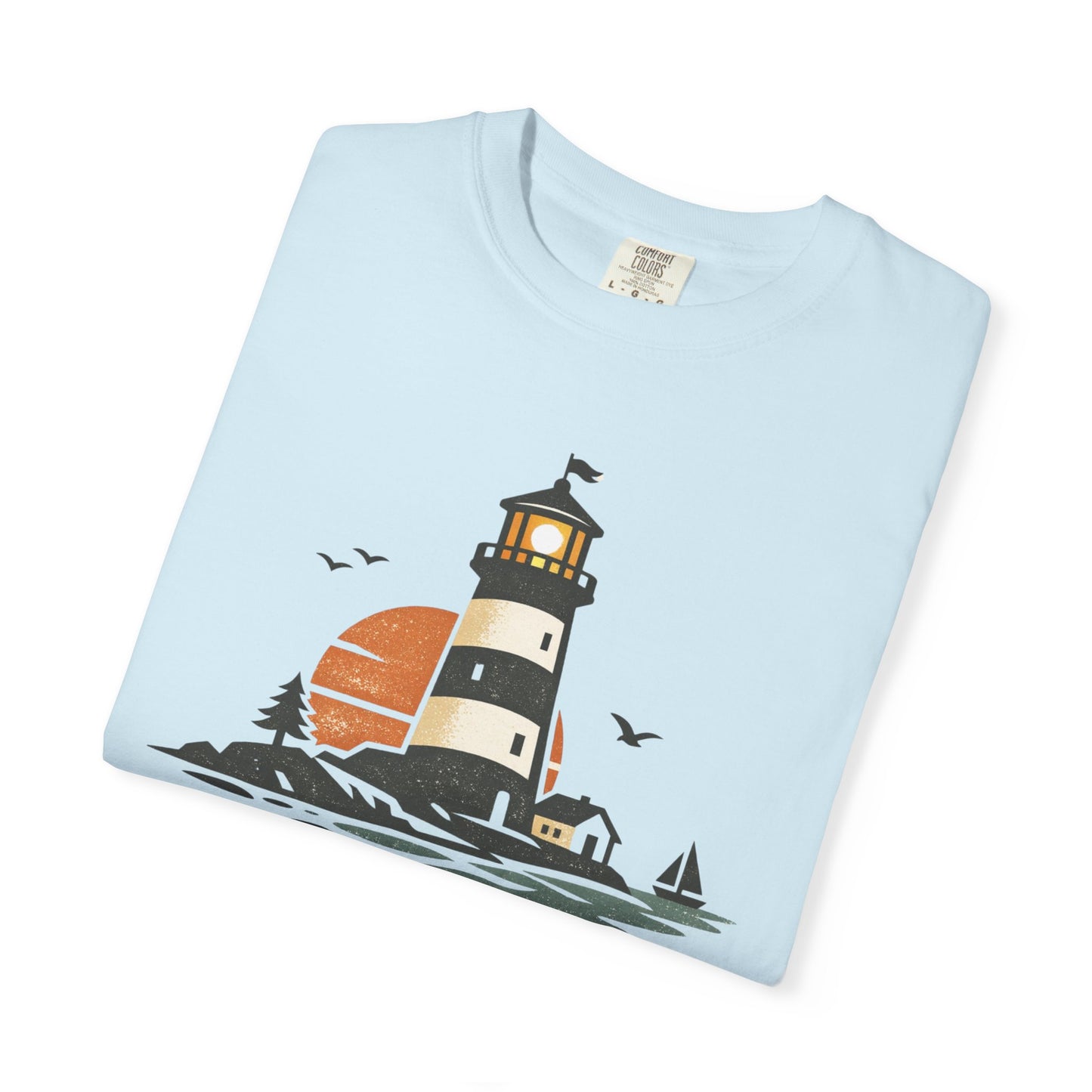 Lighthouse Sunset Coastal Bay T-Shirt - Tide + Time Summer Beach Graphic Tee