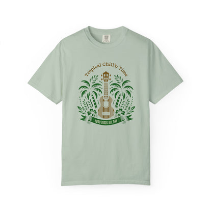 Tropical Chill T-Shirt, Summer Vibes Tee, Music Lover Gift, Beach T-Shirt, Relaxation Shirt, Unisex Tee for Vacations