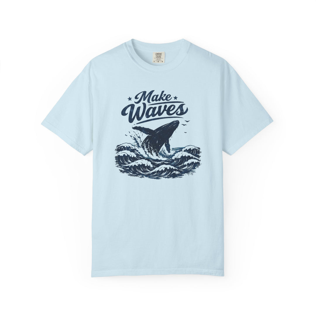 Make Waves Whale Tee | Garment-Dyed Vintage Sun-Faded Graphic