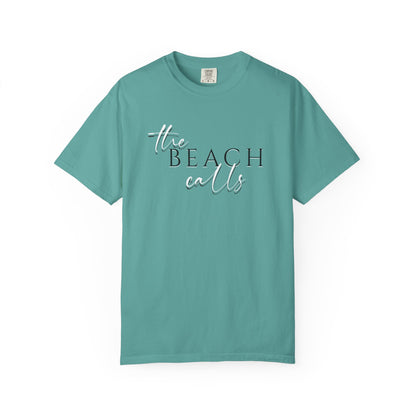 The Beach Calls T-shirt, 100% Ring-Spun Garment-Dyed Cotton
