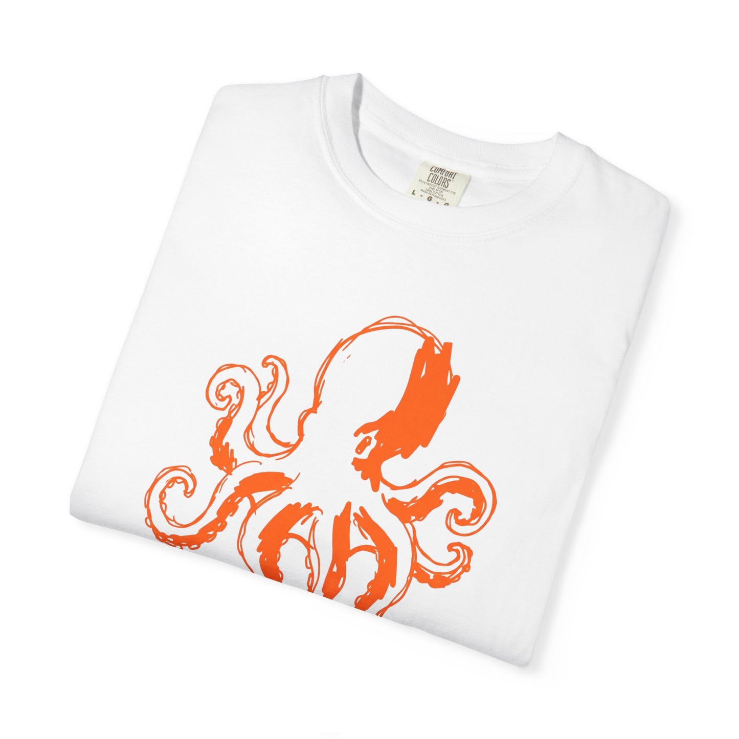 Octopus Graphic Graphic Stenciled T-Shirt - Vintage Sea Creature Tee