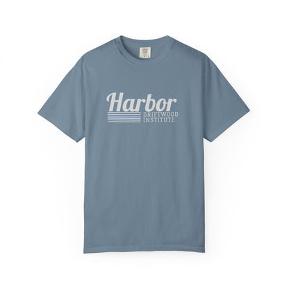 Harbor Driftwood Institute Design, Garmet-Dyed Cotton, Unisex T-Shirt, Casual Wear, Beach Vibes, Perfect Gift for Nautical Lovers