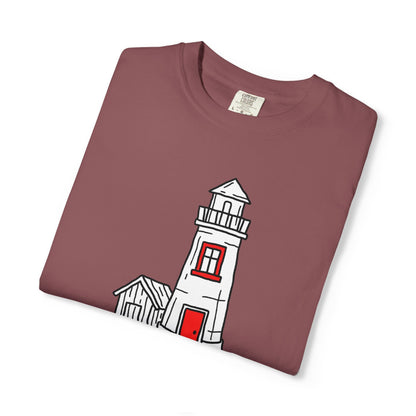 Lighthouse 'Coastal Calm' T-Shirt, Summer Beach Stye Unisex Cotton Tee