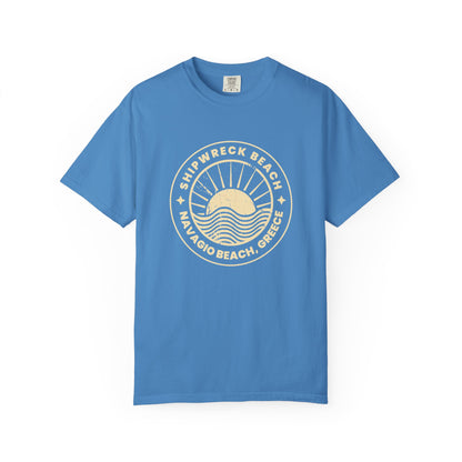Shipwrecked Garment-Dyed T-Shirt with Retro Beach Design, Casual Beachwear, Gift for Travelers, Summer Vibes, Easygoing Style