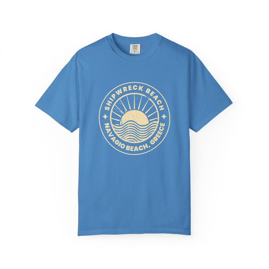 Shipwrecked Garment-Dyed T-Shirt with Retro Beach Design, Casual Beachwear, Gift for Travelers, Summer Vibes, Easygoing Style