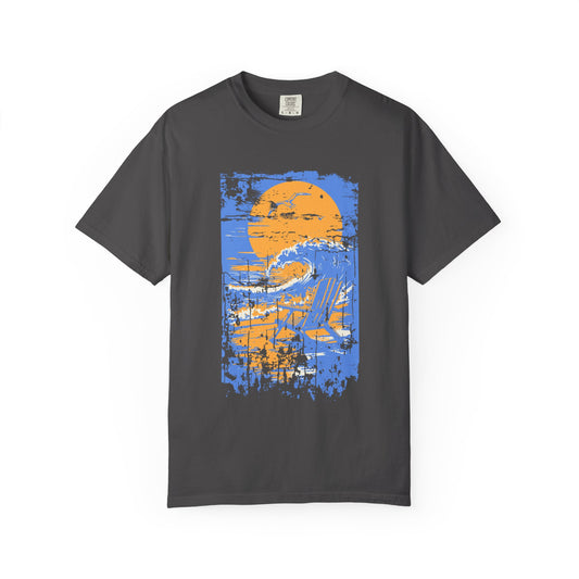 Storm Passes And Sunset Arrives Illustrated T-Shirt, 100% Ring-Spun Garment-Dyed Cotton