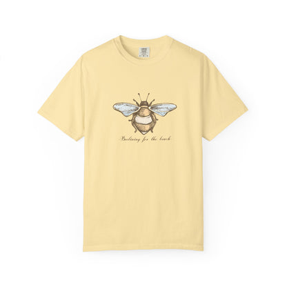 Bee Inspired Unisex Garment-Dyed T-Shirt | Nature Lover's Tee, Eco-Friendly Gift, Everyday Wear, Unique Bee Design, Spring/Summer Fashion