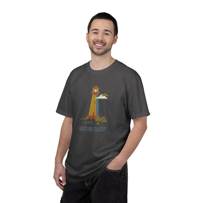 Lighthouse Coastline Summer Classic T-Shirt - Graphic Atlantic Coast Art Tee