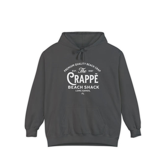 Crappe Beach Shack Hoodie, Garment-Dyed Hoodie for Relaxation, Cozy Nights, Beach Lovers, Summer Vibes, Gift for Friends