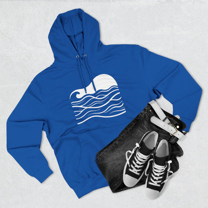 Atlantic Ocean Wave Fleece Hoodie - Cozy Surf-Inspired Sweatshirt, Beach Lover Gift, Winter Apparel, Casual Wear, Perfect for Surfing Trips!