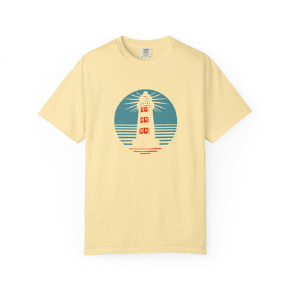 Nautical Lighthouse T-Shirt, Relaxed Fit, Unisex Casual Wear, Summer Style, Unique Gift for Beach Lovers, Adventure Attire
