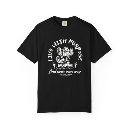 Live With Purpose T-Shirt, Motivational Tee, Unisex Shirt, Casual Wear, Gift for Him/Her, Statement Clothing, Everyday Wear