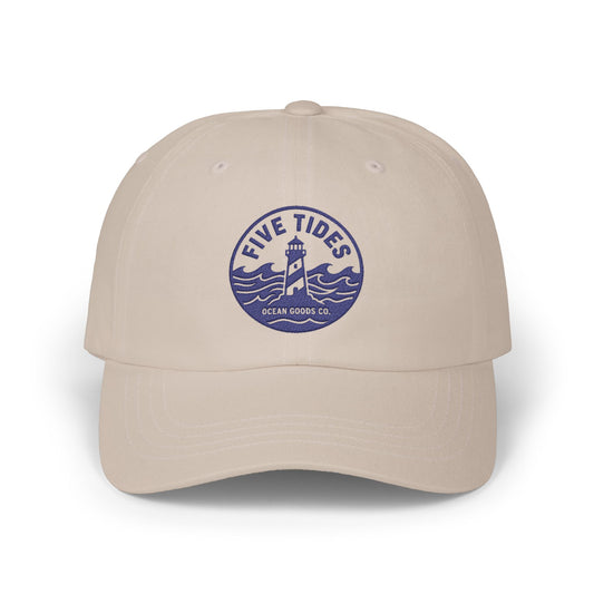 Five Tides Lighthouse Embroidered Hat - Ocean Goods Baseball Cap
