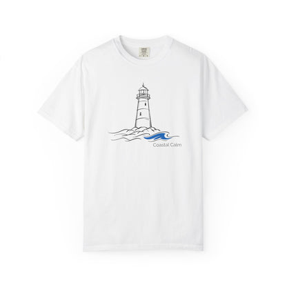 Coastal Calm Lighthouse Blue Sea Graphic T-Shirt, Summer Fashion Unisex Tee