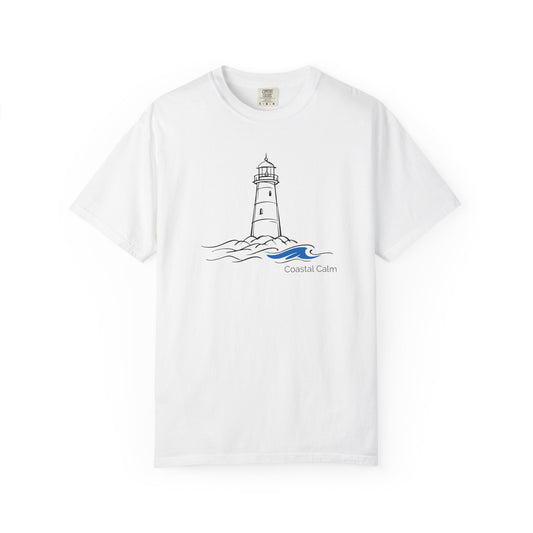 Coastal Calm Lighthouse Blue Sea Graphic T-Shirt, Summer Fashion Unisex Tee