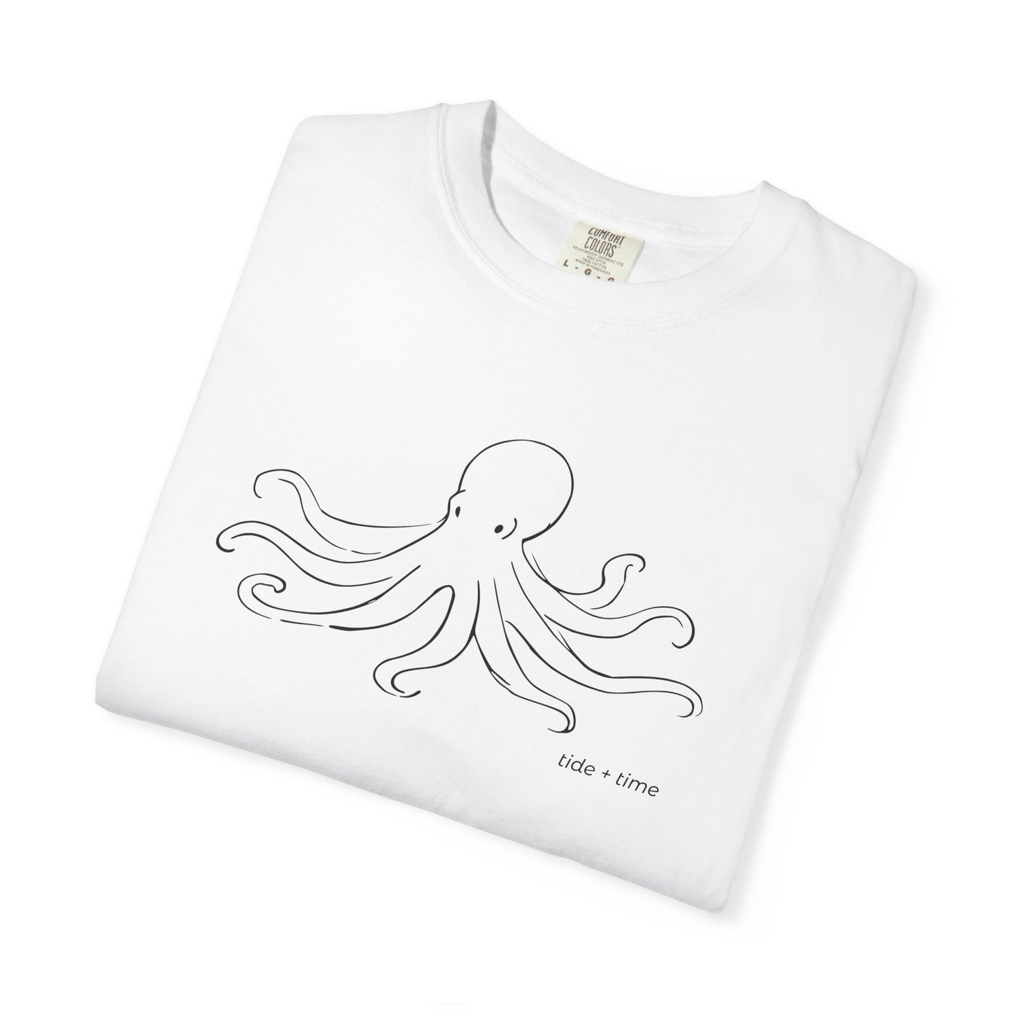 Octopus Line Art T‑Shirt - Minimal Marine Summer Graphic Tee