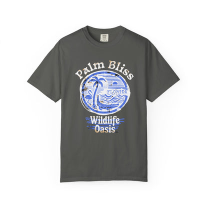Palm Bliss Wildlife Oasis T-Shirt, Unisex Beach Shirt, Summer Vacation Tee, Gift for Ocean Lovers, Florida Apparel