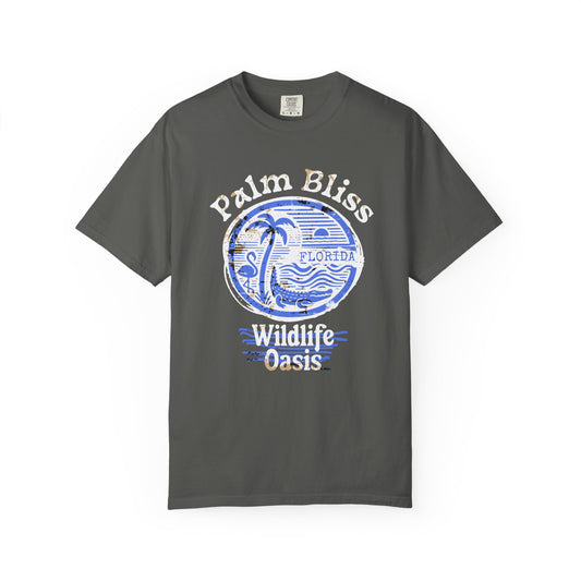 Palm Bliss Wildlife Oasis T-Shirt, Unisex Beach Shirt, Summer Vacation Tee, Gift for Ocean Lovers, Florida Apparel