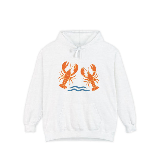 Lobster Lovers Unisex Garment-Dyed Hoodie, Beachwear, Seafood Lover Gift, Summer Vibes Apparel, Casual Streetwear, Coastal Style