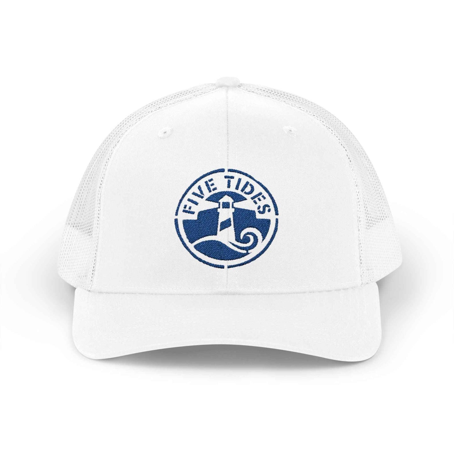 Five Tides Blue Lighthouse Trucker Hat - Nautical Summer Beach Trend Snapback Hat