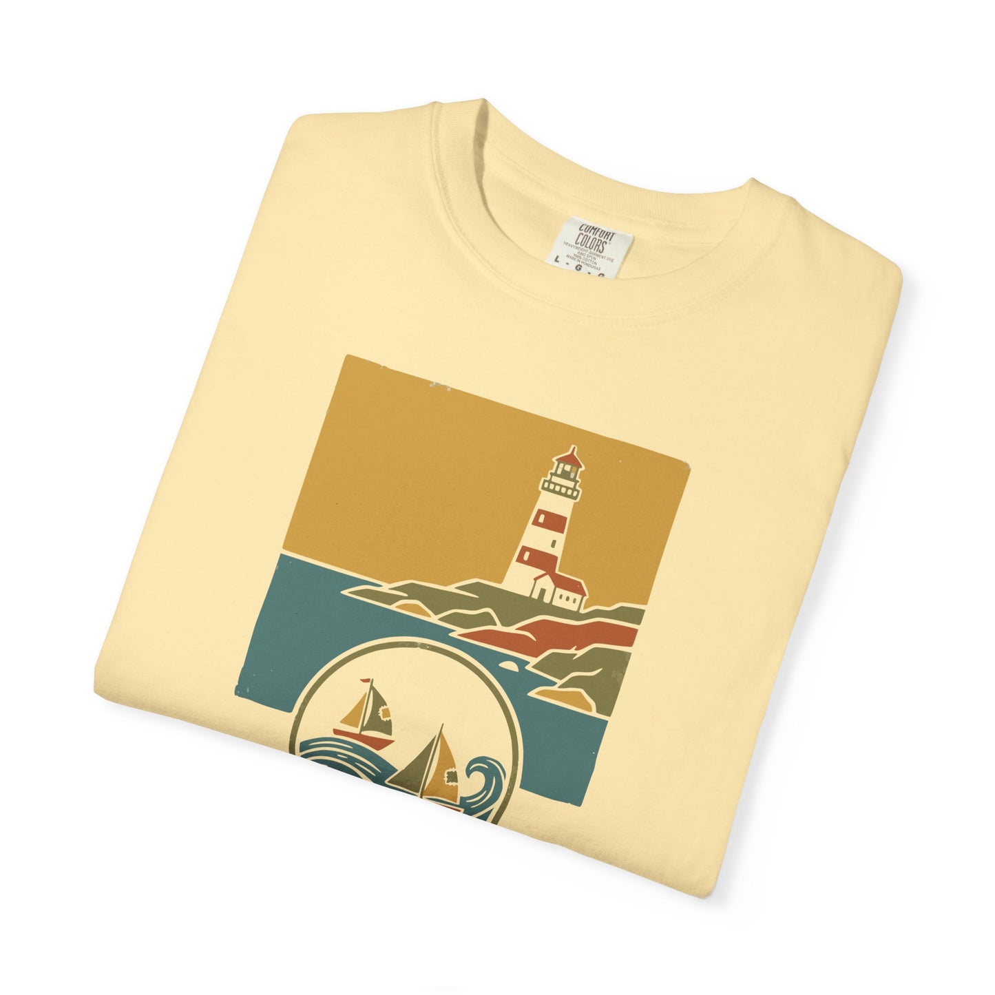Lighthouse Coastal Graphic T-Shirt - Cape Haven Est. 1950 Nautical Beach Sailing Tee